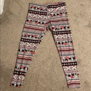 L Dachshund Holiday Fleece Leggings